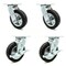 Service Caster 6 Inch Black Pneumatic Wheel Caster Swivel with 2 Brakes, 4PK SCC-100S150-PNB-2-TLB-2 - alternate 1